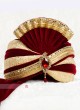 Golden And Maroon Color Marriage Safa